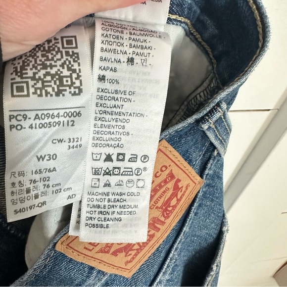 LEVIS Low Pro 30 woman Distressed blue cotton bohemian denim high rise jean - Picture 12 of 13